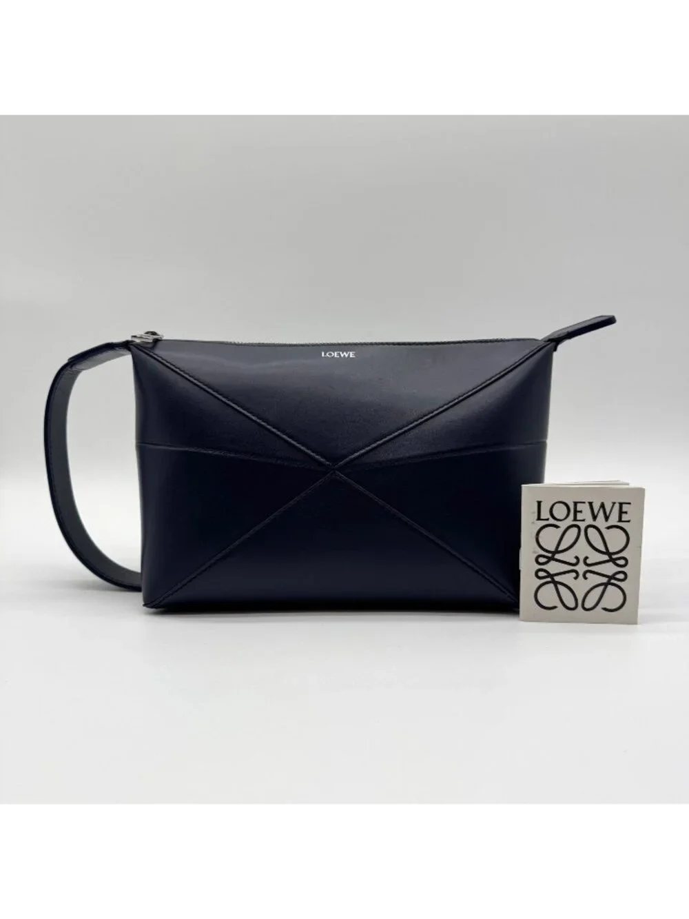 Loewe Handbag Puzzle Fold Wash Bag Leather Blue